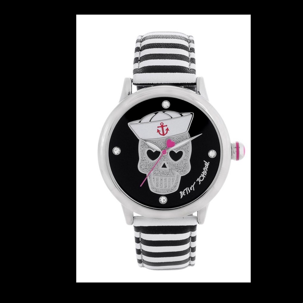betsey johnson sailor skull watch NEW